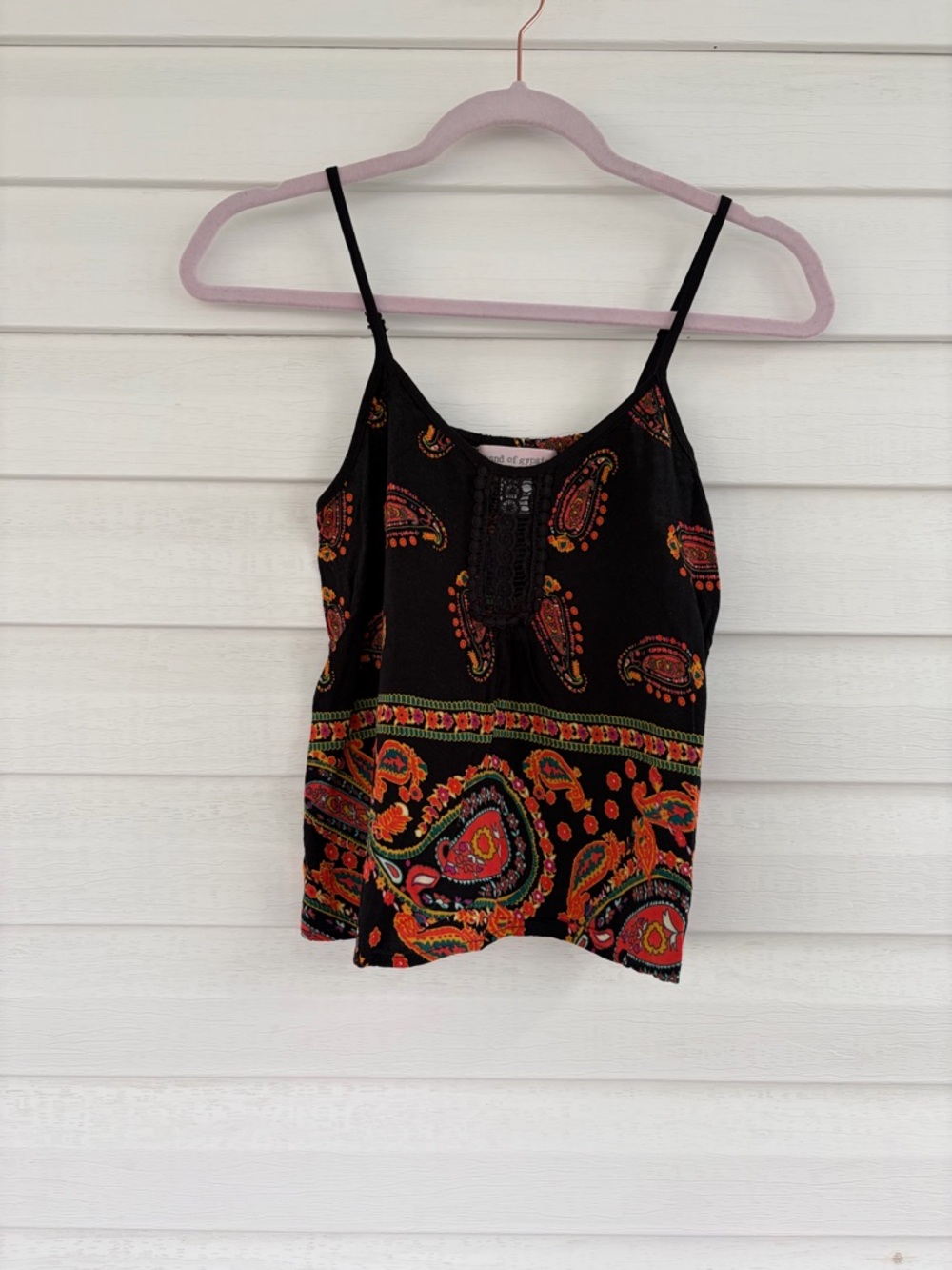 Black Paisley Babydoll Top Flowy Boho Blouse Feminine Casual